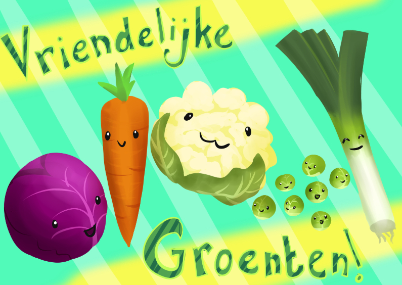 Vriendelijke Groenten - Zomaar kaarten - Kaartje2go