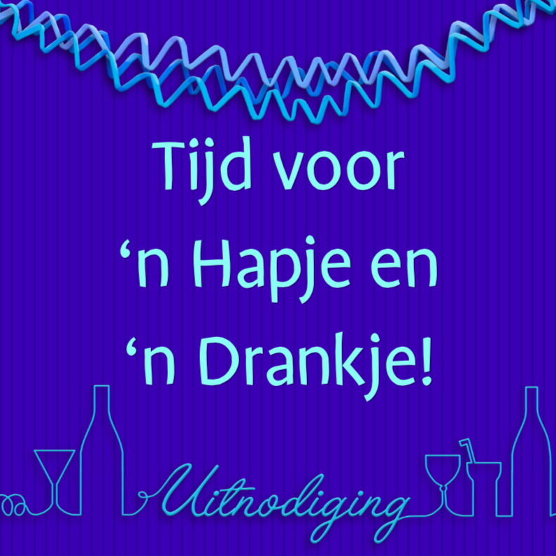Tijd voor Hapje en Slingers Uitnodigingen Kaartje2go