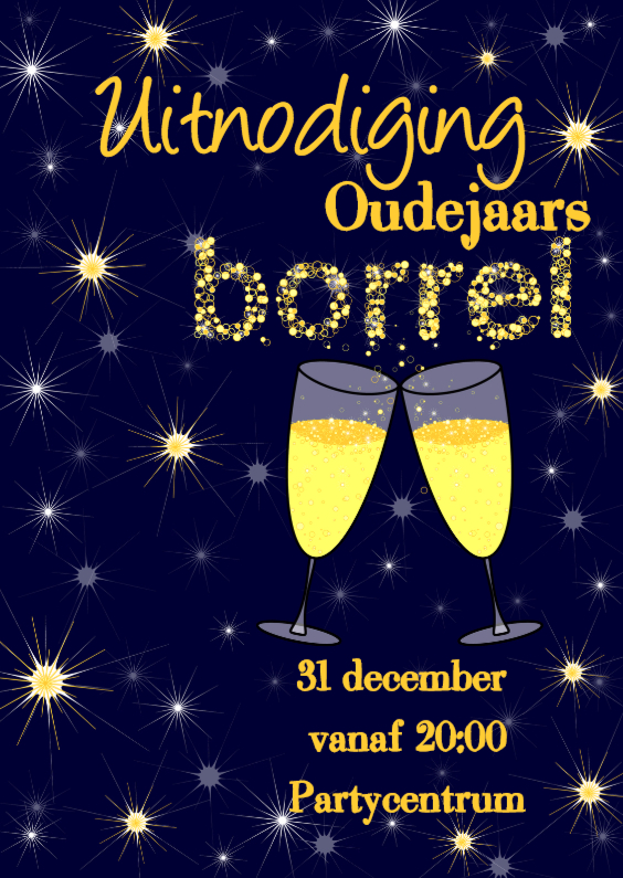 Uitnodiging oude of nieuwjaarsborrel Kerstkaarten Kaartje2go