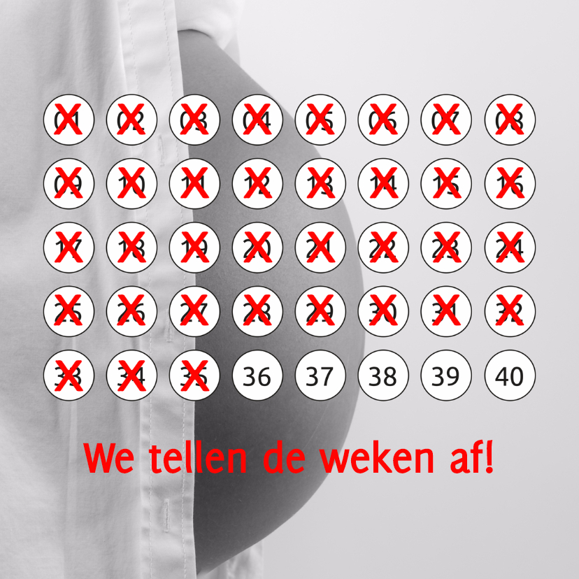 Zwangerschapsverlof kalender Felicitatiekaarten Kaartje2go