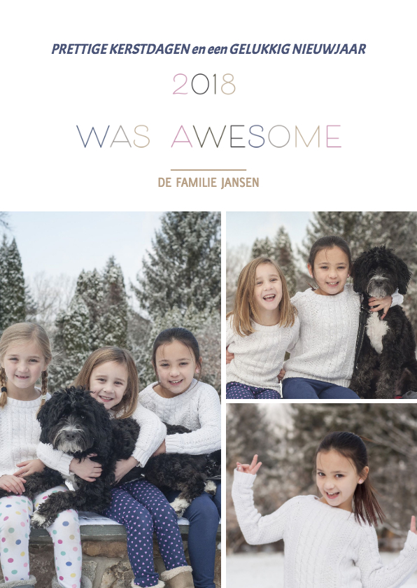 2018 was awesome, minimalist typografie - Kerstkaarten Kerstkaarten - 2018 was awesome, minimalist typografie