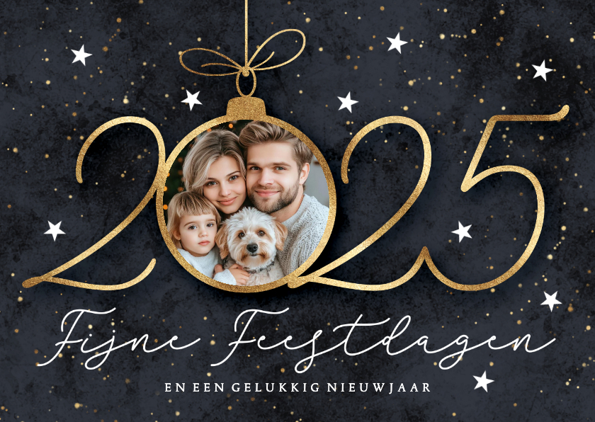 2025 kerstkaart foto in kerstbal Kerstkaarten Kaartje2go