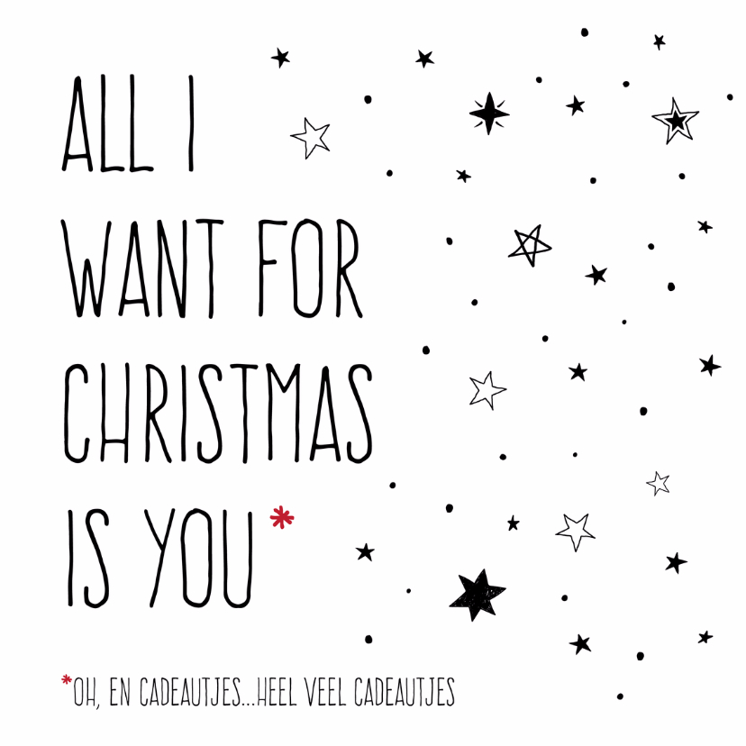 All I Want For Christmas - Stars - Kerstkaarten Kerstkaarten - All I Want For Christmas - Stars