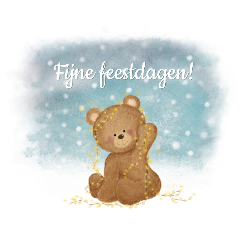 Kerstkaarten - Beregezellige kerstkaart met lief beertje in sneeuw