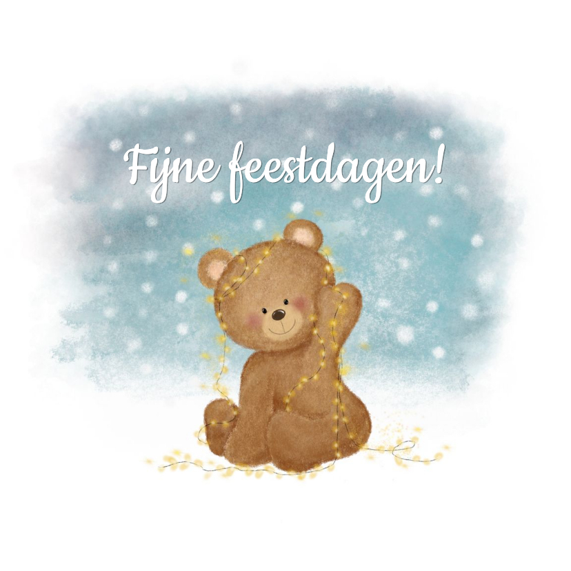 Beregezellige kerstkaart met lief beertje in sneeuw - Kerstkaarten Kerstkaarten - Beregezellige kerstkaart met lief beertje in sneeuw