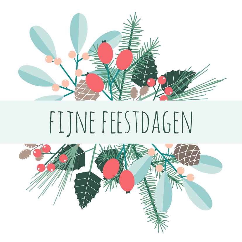 Botanische kerstkaart - Kerstkaarten Kerstkaarten - Botanische kerstkaart