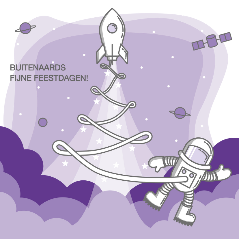 Buitenaards fijne feestdagen - Kerstkaarten Kerstkaarten - Buitenaards fijne feestdagen