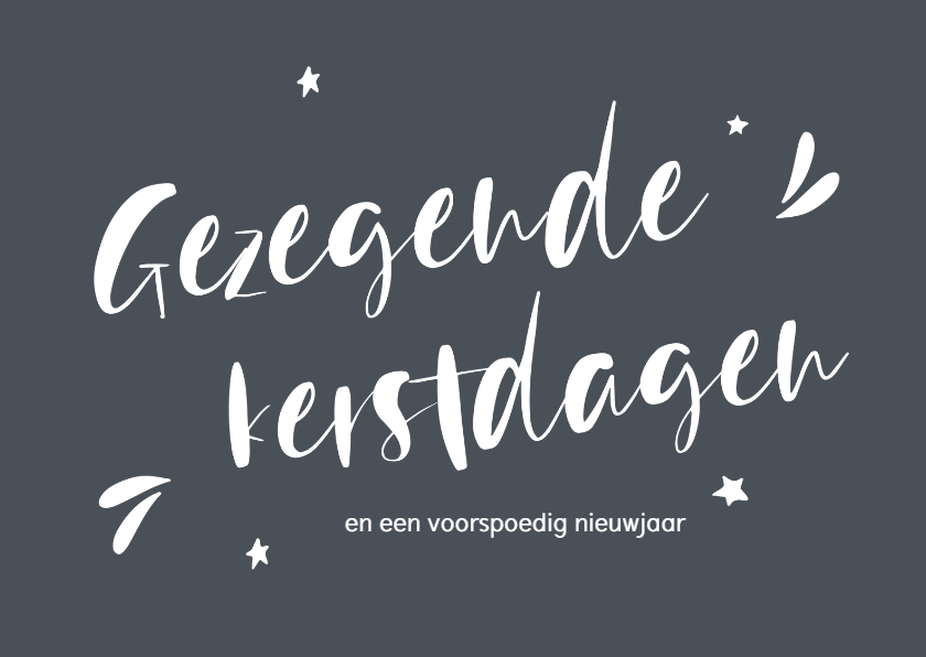 Kerstkaarten - Christelijke kerstkaart handlettering gezegende kerstdagen