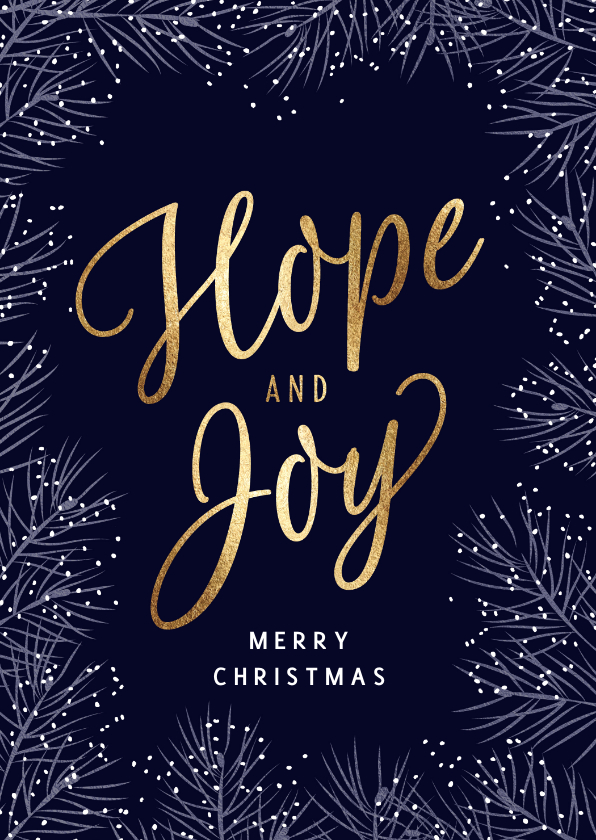 Kerstkaarten - Christelijke kerstkaart Hope and Joy