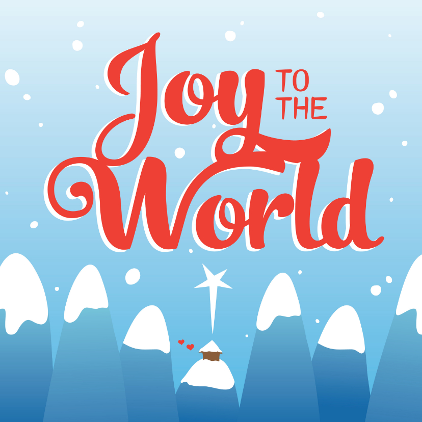 Christelijke kerstkaart Joy to the world stal - Kerstkaarten Kerstkaarten - Christelijke kerstkaart Joy to the world stal