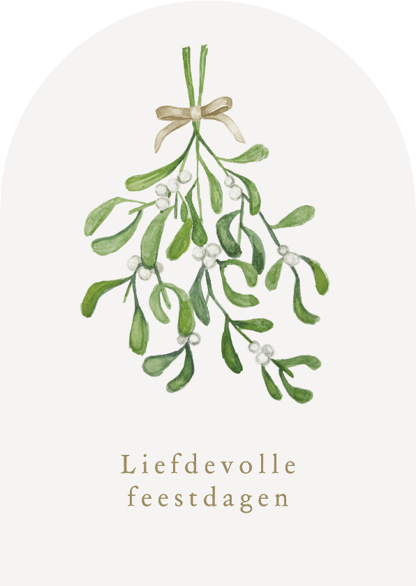 Kerstkaarten - Christelijke kerstkaart maretak mistletoe liefde 