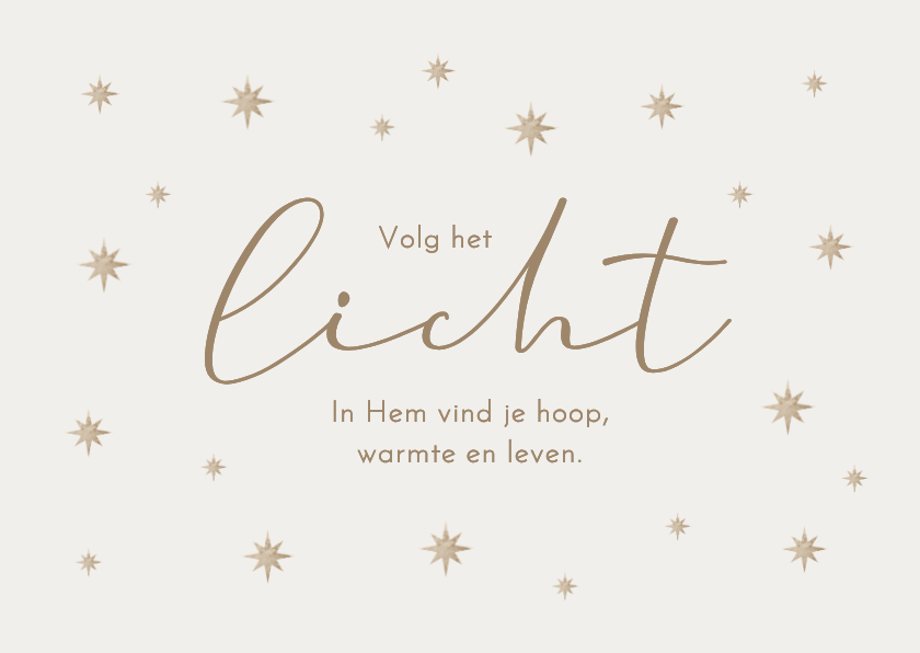 Kerstkaarten - Christelijke kerstkaart sterren licht hoop warmte leven