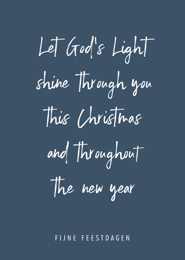 Christelijke quote kerstkaart met blauwe achtergrond - Kerstkaarten Kerstkaarten - Christelijke quote kerstkaart met blauwe achtergrond