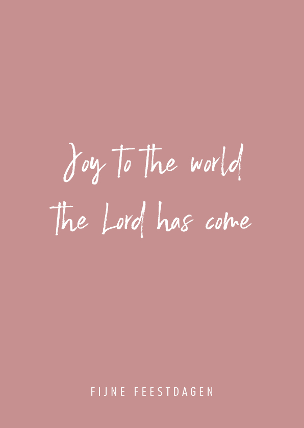 Christelijke quote kerstkaart met oudroze achtergrond - Kerstkaarten Kerstkaarten - Christelijke quote kerstkaart met oudroze achtergrond