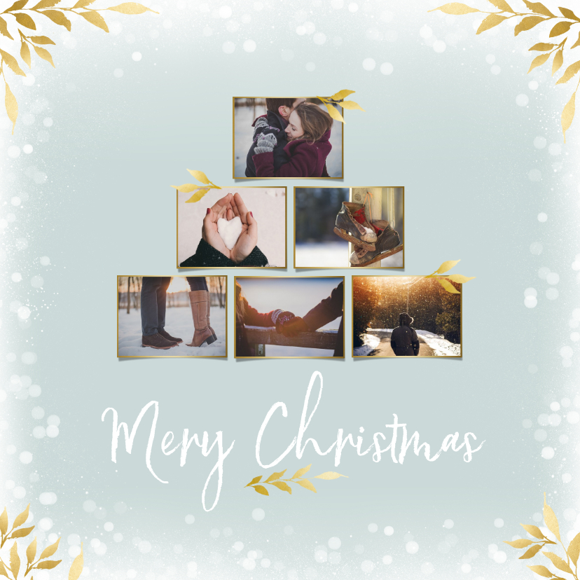 Collage kerstkaart vierkant voor 6 foto's - Kerstkaarten Kerstkaarten - Collage kerstkaart vierkant voor 6 foto's