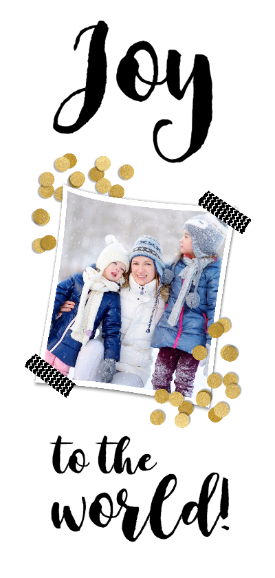 Confetti goud en 2 foto's - BK - Kerstkaarten Kerstkaarten - Confetti goud en 2 foto's - BK