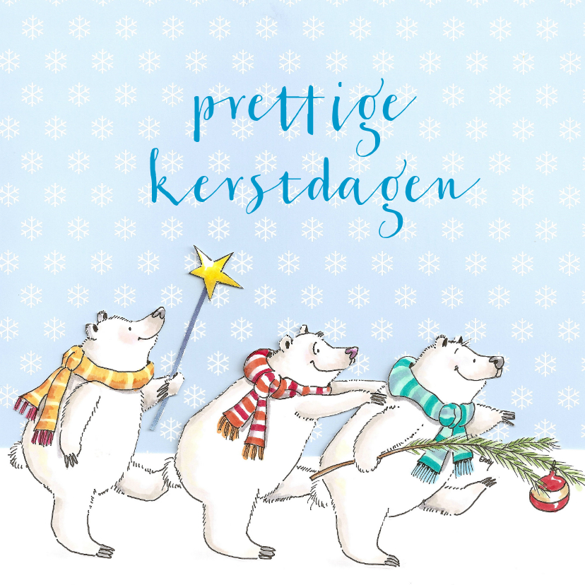Drie beren in de sneeuw - Kerstkaarten Kerstkaarten - Drie beren in de sneeuw