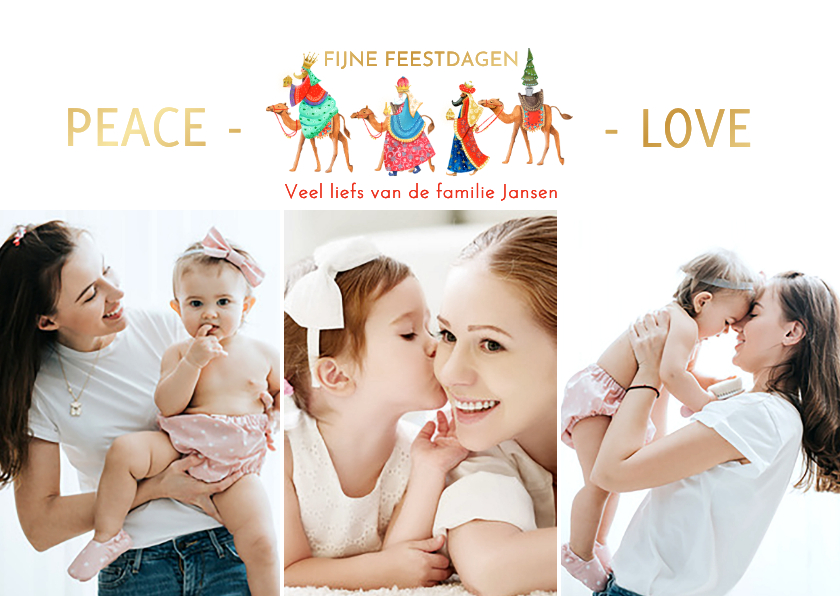 Kerstkaarten - Drie koningen kerstkaart fotokaart