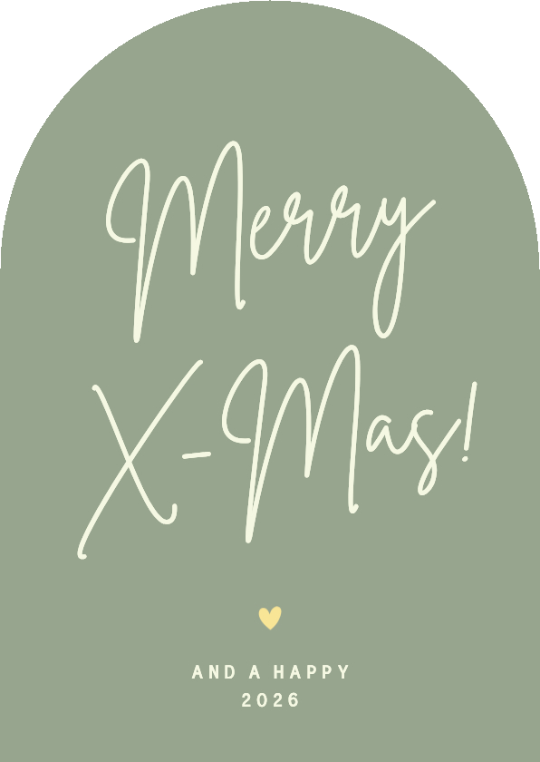 Eenvoudig minimalistisch kerstkaartje Merry X-mas boogvorm - Kerstkaarten Kerstkaarten - Eenvoudig minimalistisch kerstkaartje Merry X-mas boogvorm