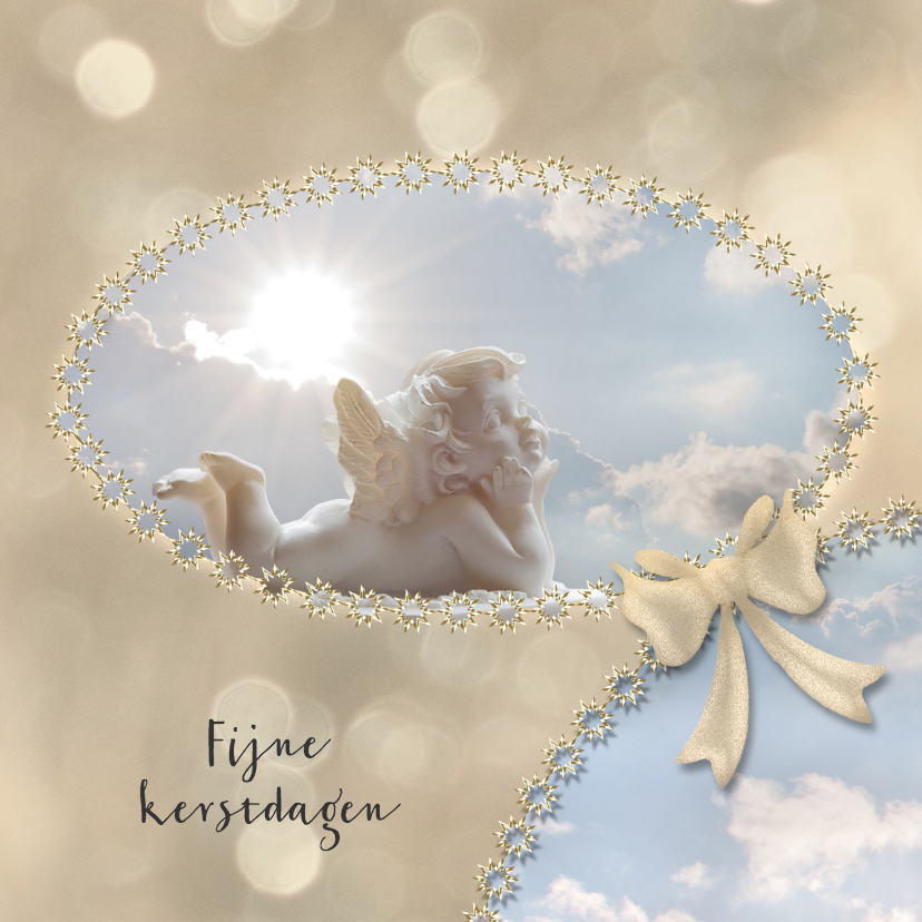 Engel met zon en sterren - Kerstkaarten Kerstkaarten - Engel met zon en sterren