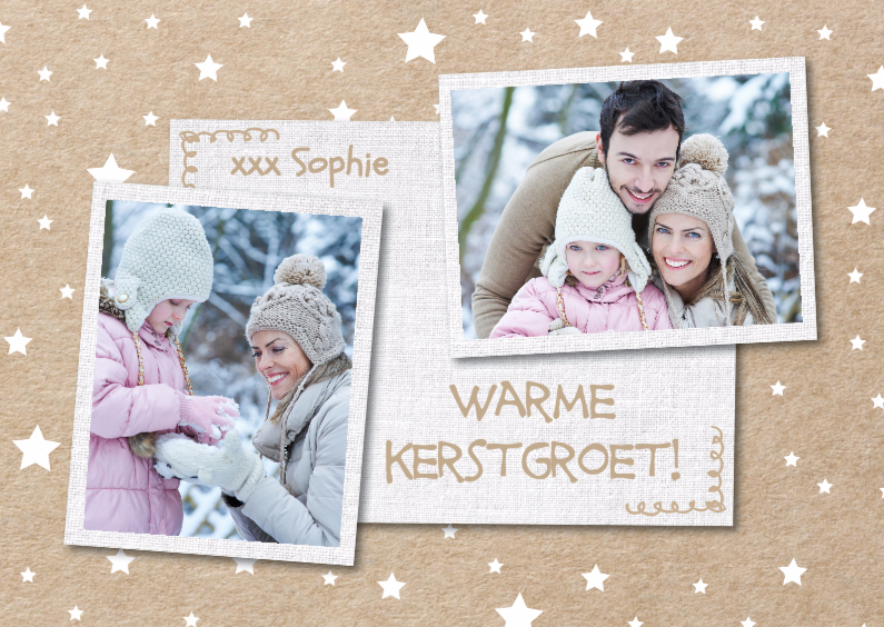 Enkel foto kerstkaart kraft look - Kerstkaarten Kerstkaarten - Enkel foto kerstkaart kraft look