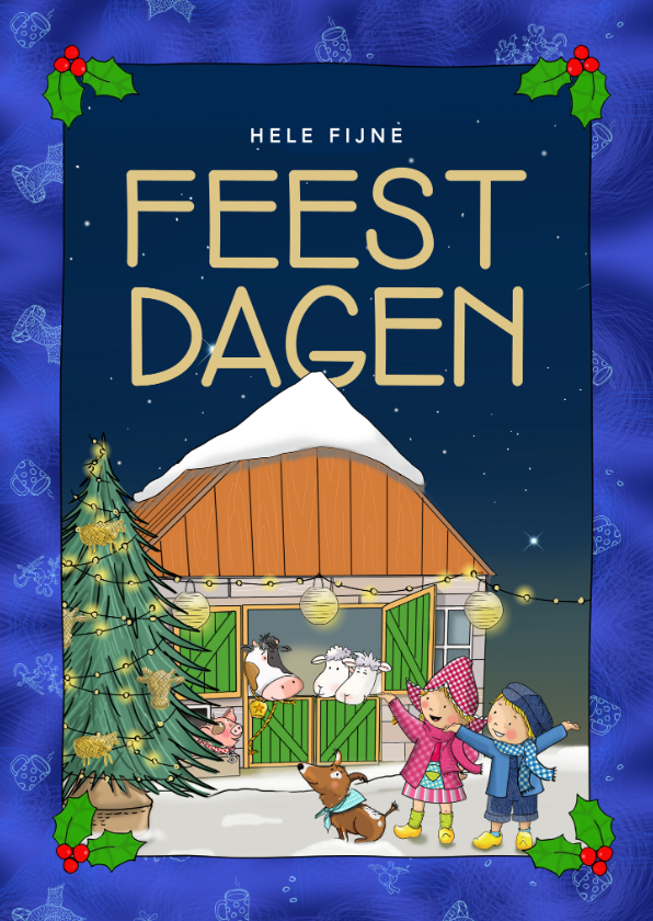 Kerstkaarten - Fien & Teun Hele fijne Feestdagen