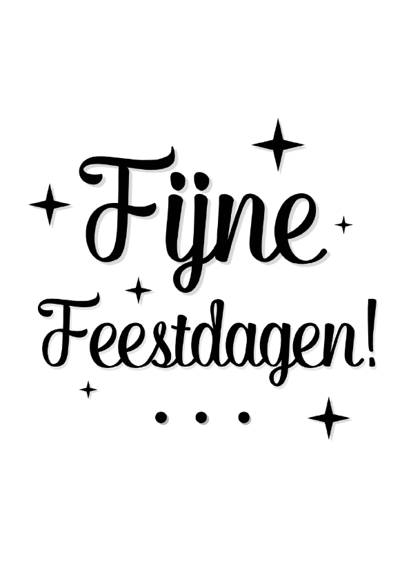 Kerstkaarten - Fijne feestdagen letters wit 