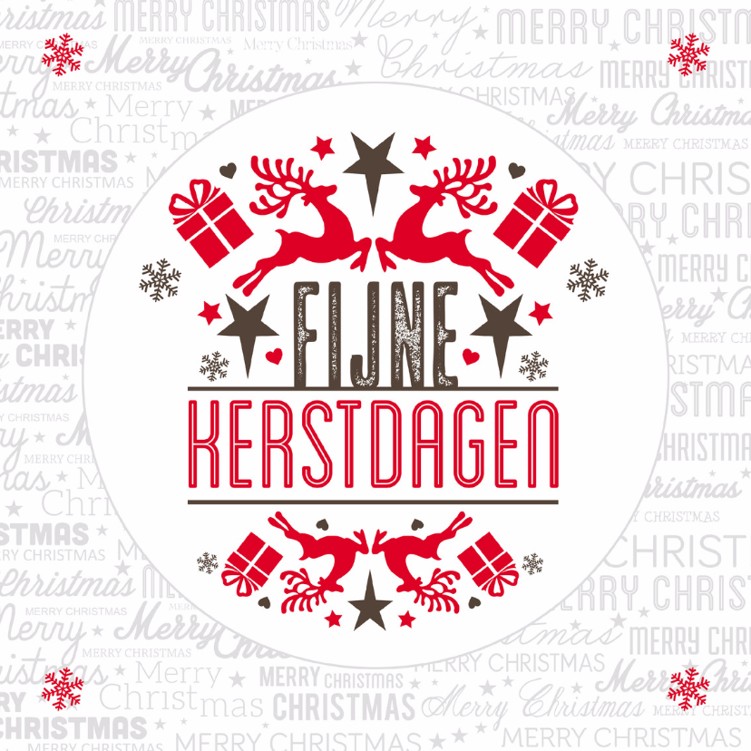 Fijne kerstdagen wit - BK - Kerstkaarten Kerstkaarten - Fijne kerstdagen wit - BK