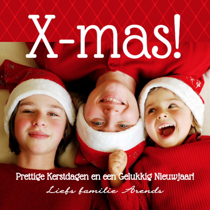 Foto 4kant X-Mas! Rood - Kerstkaarten Kerstkaarten - Foto 4kant X-Mas! Rood