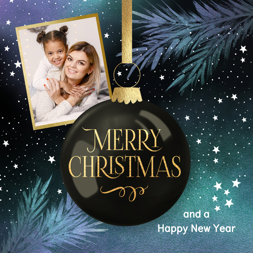 Foto kerstkaart magische kerstbal - Kerstkaarten Kerstkaarten - Foto kerstkaart magische kerstbal