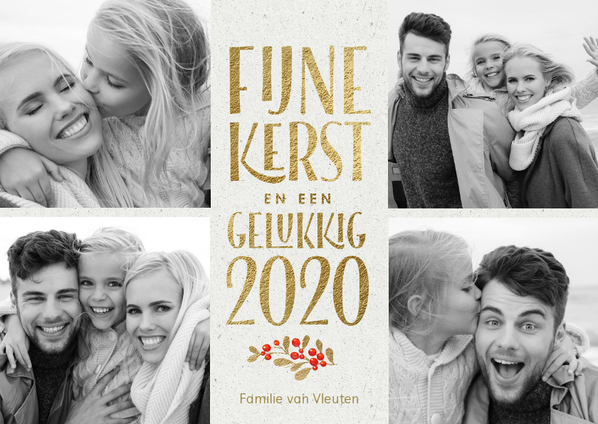 Fotocollage kerstkaart 4 foto's - Kerstkaarten Kerstkaarten - Fotocollage kerstkaart 4 foto's
