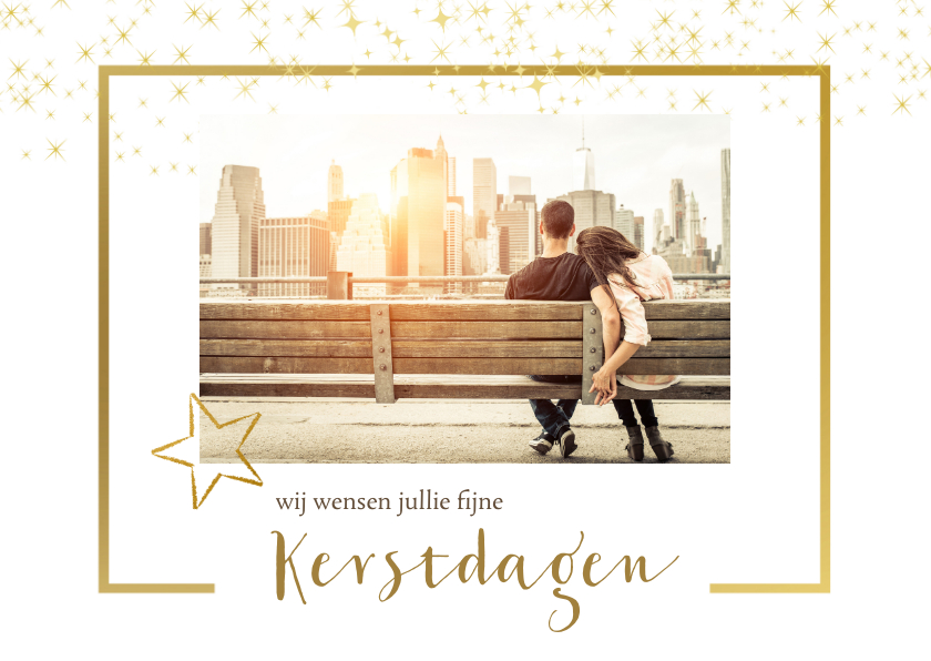 Fotokerstkaart met sterretjes - Kerstkaarten Kerstkaarten - Fotokerstkaart met sterretjes