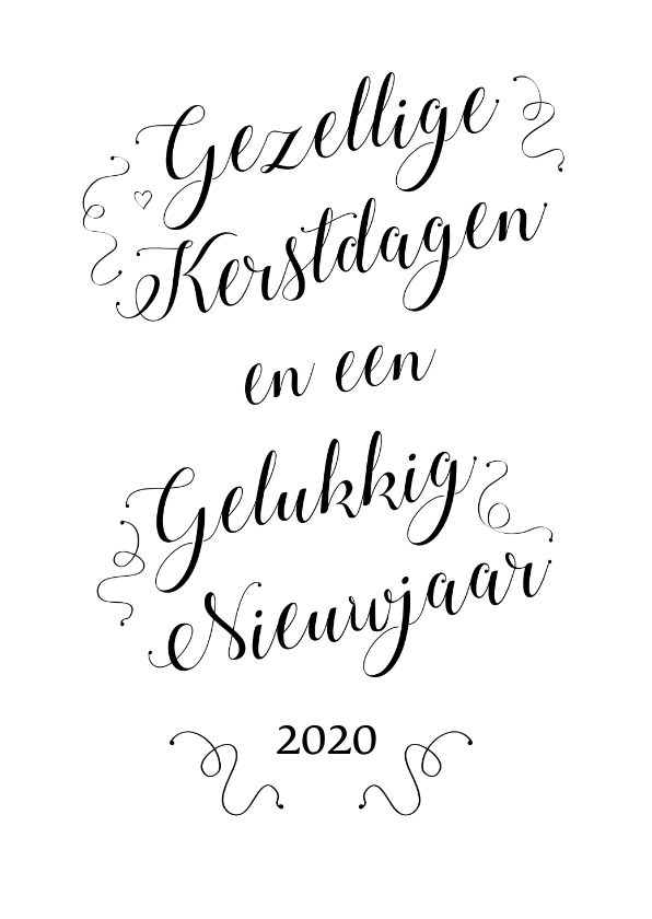 Gezellig feestdagen geschreven 2020 - Kerstkaarten Kerstkaarten - Gezellig feestdagen geschreven 2020