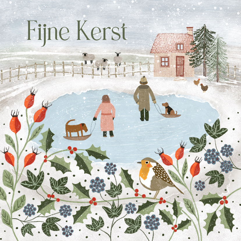 Gezellige kerstsfeer kerstkaart - Kerstkaarten Kerstkaarten - Gezellige kerstsfeer kerstkaart