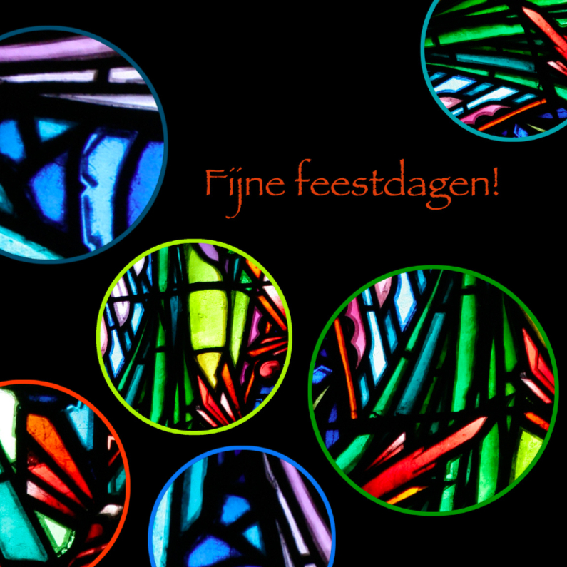 Glas in lood cirkels feestdagen - Kerstkaarten Kerstkaarten - Glas in lood cirkels feestdagen