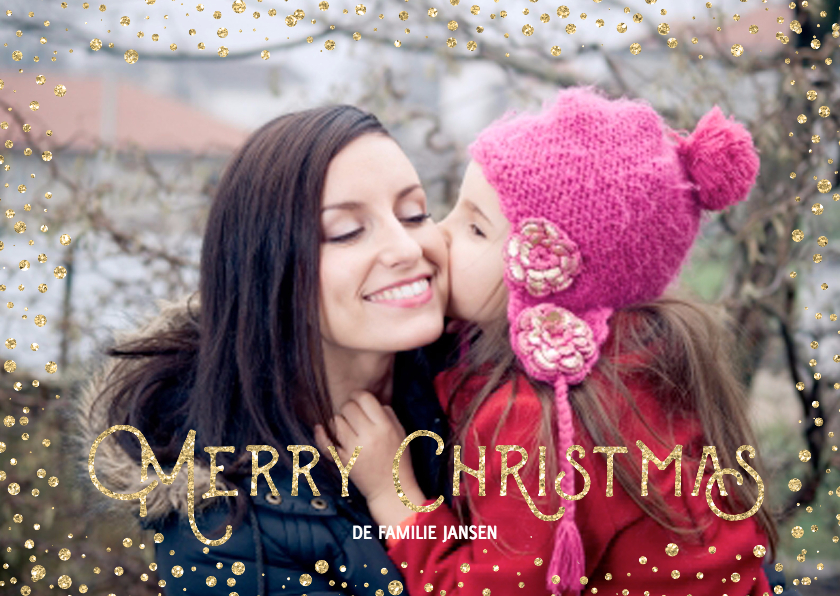 Goud stippen glitter - Kerstkaarten Kerstkaarten - Goud stippen glitter