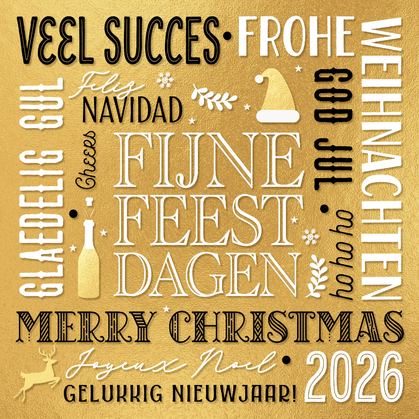 Kerstkaarten - Gouden kerstkaart 2026