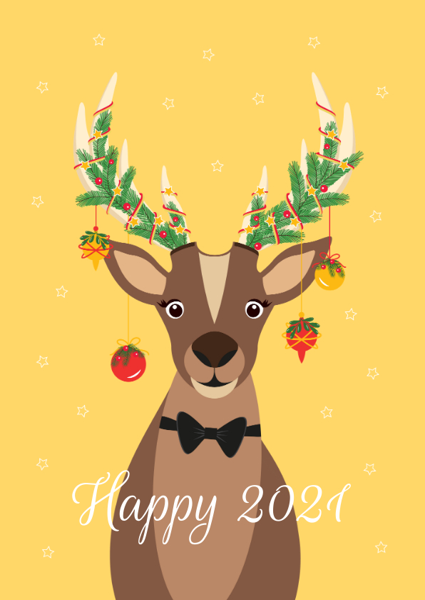 Grappig en lieve Rudolf wenst jullie een fijn en happy 2020 - Kerstkaarten Kerstkaarten - Grappig en lieve Rudolf wenst jullie een fijn en happy 2020