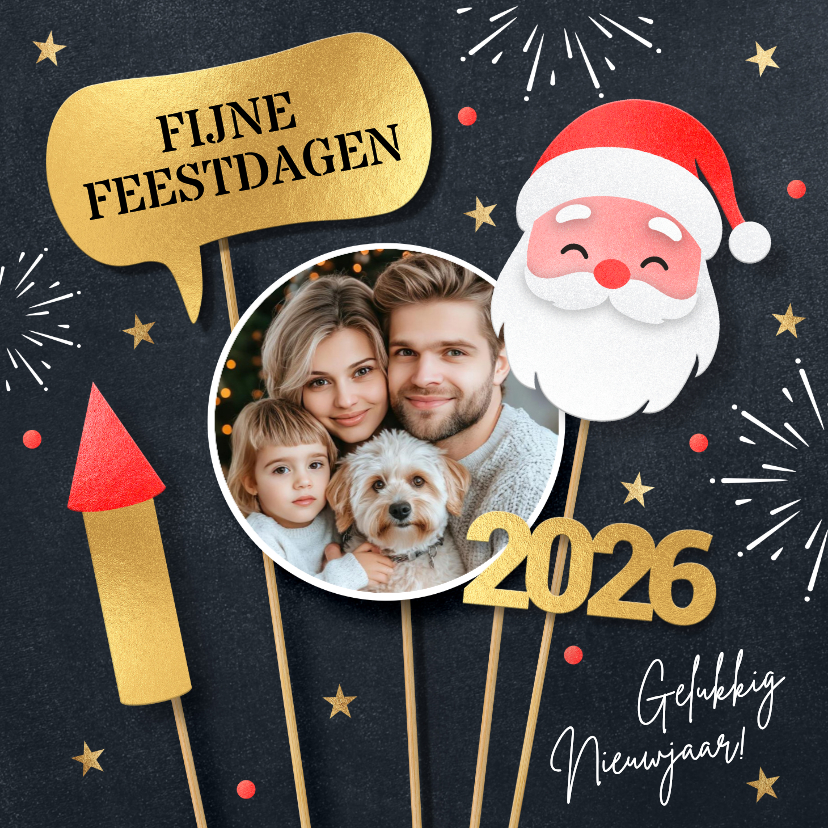 Grappige kerstkaart foto hippe kerstman - Kerstkaarten Kerstkaarten - Grappige kerstkaart foto hippe kerstman