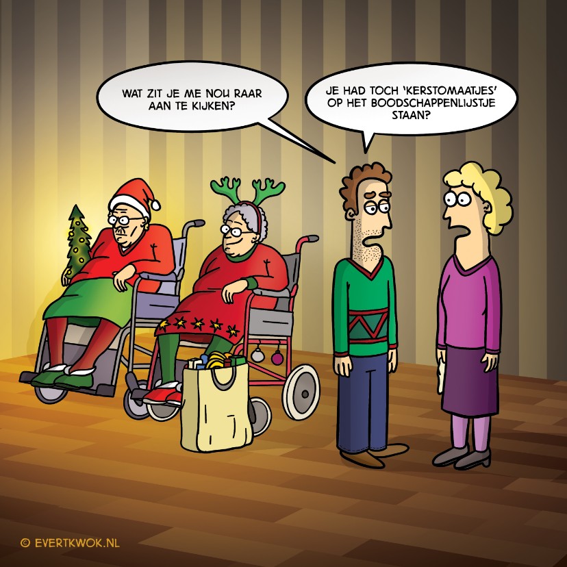 Grappige kerstkaart Kerstomaatjes Kaartje2go