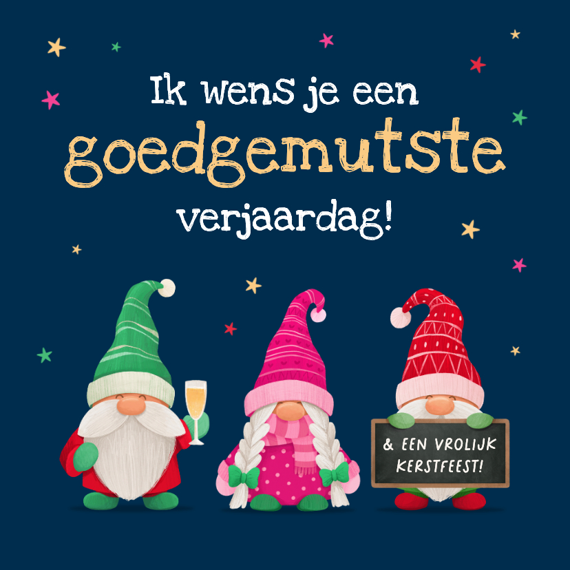 Grappige verjaardagskaart gnomes kabouters goedgemutst humor - Kerstkaarten Kerstkaarten - Grappige verjaardagskaart gnomes kabouters goedgemutst humor