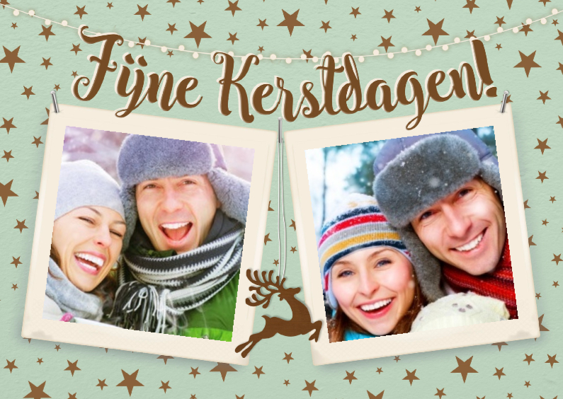 Groen met sterren polaroid -isf - Kerstkaarten Kerstkaarten - Groen met sterren polaroid -isf