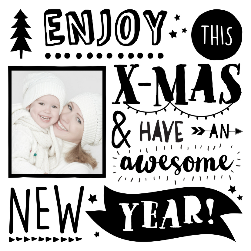 Handlettering Kerstkaart Foto - Kerstkaarten Kerstkaarten - Handlettering Kerstkaart Foto