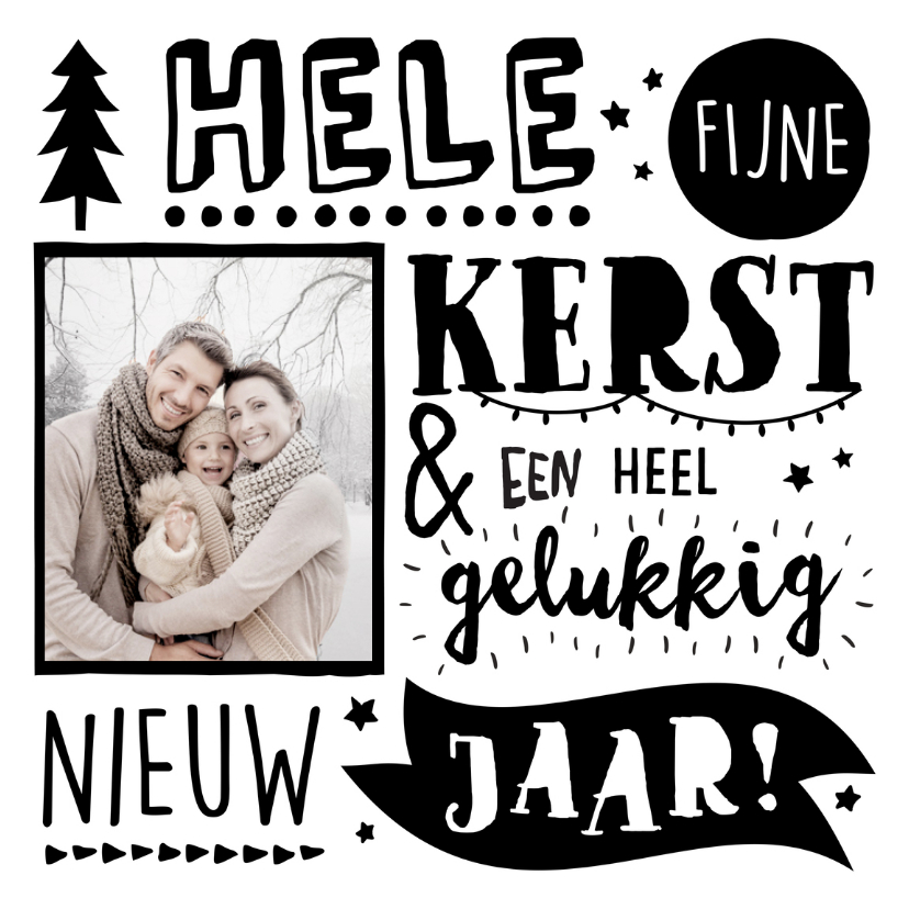 Handlettering Kerstkaart NL Foto - Kerstkaarten Kerstkaarten - Handlettering Kerstkaart NL Foto