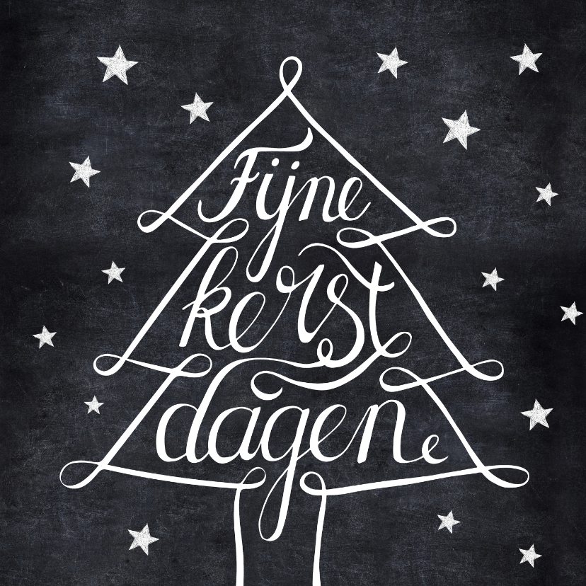 Handlettering kerstkaart zwartwit kerstboom - Kerstkaarten Kerstkaarten - Handlettering kerstkaart zwartwit kerstboom