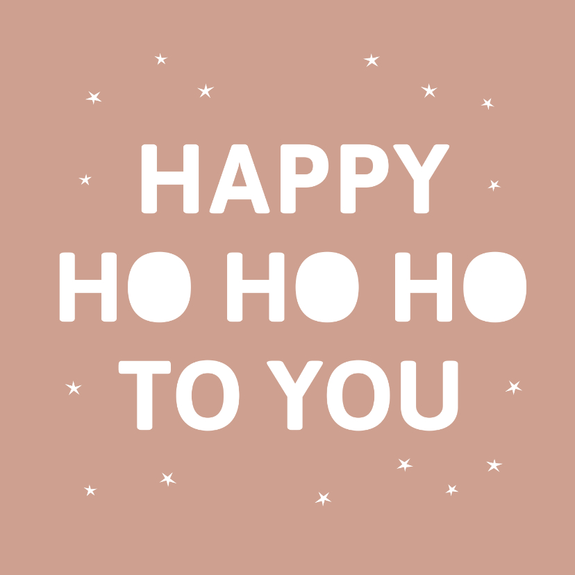 Happy Ho Ho Ho kerstkaart met kleine sterretjes - Kerstkaarten Kerstkaarten - Happy Ho Ho Ho kerstkaart met kleine sterretjes