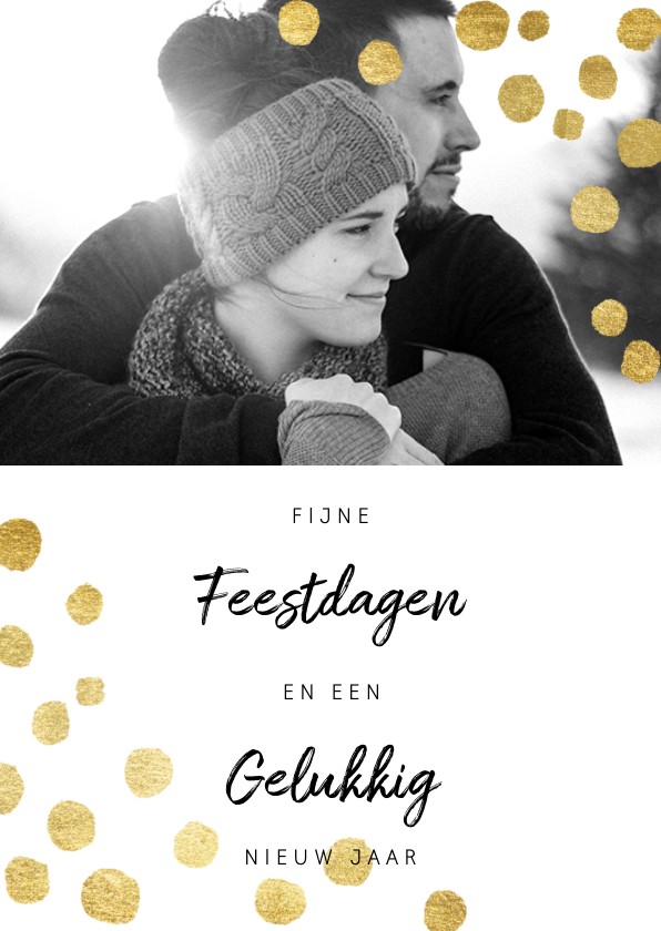 Hippe en moderne kerstkaart met goudlook confetti - Kerstkaarten Kerstkaarten - Hippe en moderne kerstkaart met goudlook confetti