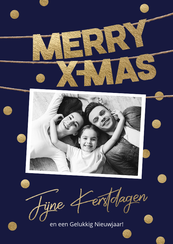 Hippe foto kerstkaart Merry Christmas - Kerstkaarten Kerstkaarten - Hippe foto kerstkaart Merry Christmas