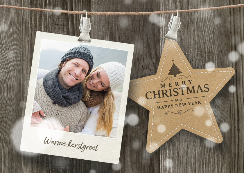 Hippe foto kerstkaart ster - Kerstkaarten Kerstkaarten - Hippe foto kerstkaart ster