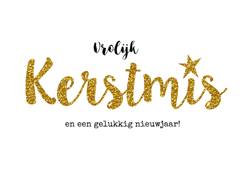 Kerstkaarten - Hippe kerstkaart goud kerstmis ster